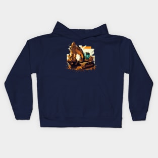 Excavator Power: A Bold and Powerful Design, heavy duty Kids Hoodie